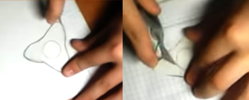 Вырезаем изображение спиннера с помощью канцелярского ножа